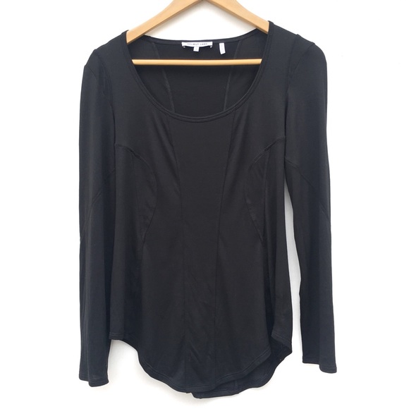Helmut Lang Modal Seamed Scoop Neck Tee Shirt - Picture 2 of 7
